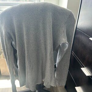 Vince Light Gray & White Broken Twill Hoodie